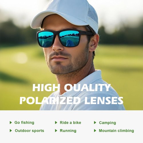Fanshen Polarized Sports Sunglasses - UV Protection, Lightweight Design for Men | Ideal for Driving, Fishing, Golf, Cycling