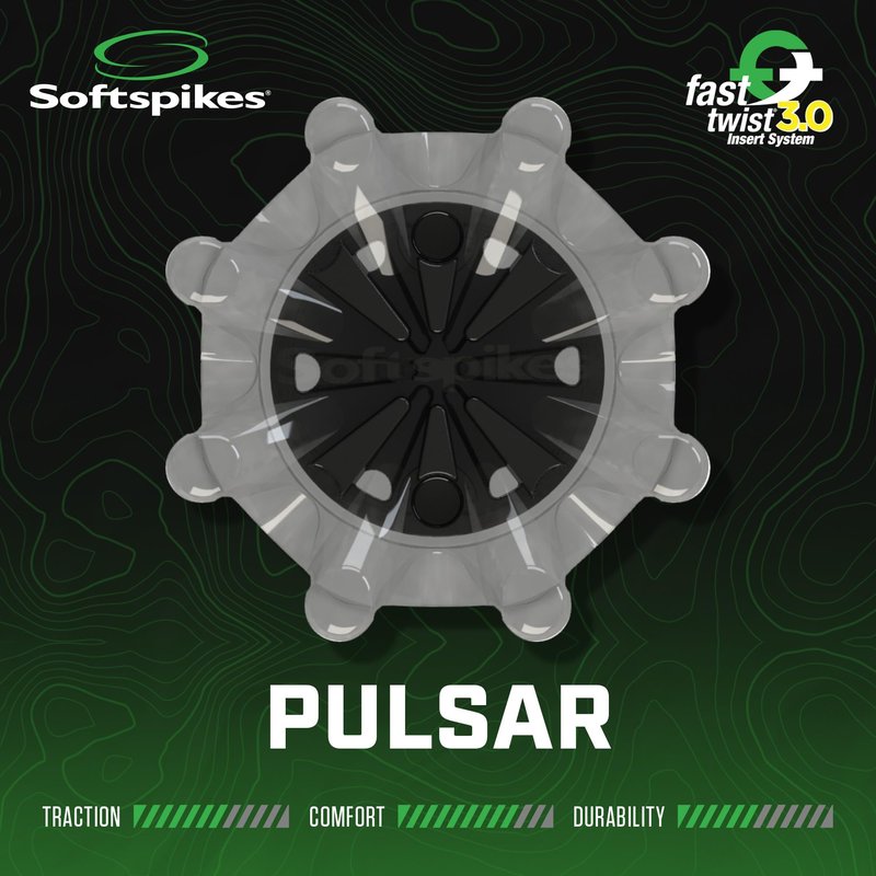 Softspikes Pulsar Golf Cleats Fast Twist 3.0 Value Pack - 2 Sets of 18 Spikes - Black - Also Fits Tri-Lok, SLIM-Lok, and Tour Lock Cleat Systems