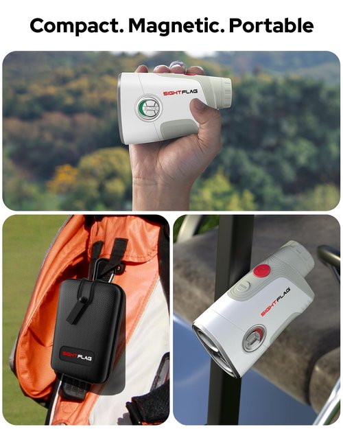 Golf Rangefinder with Slope and Pin Flagpole Lock Vibration, 1300 Yards Range Finder with Magnetic, 7.5X Magnification, External Slope Switch, Magnetic Strip, USB-C Rechargeable Golf Gift for Men