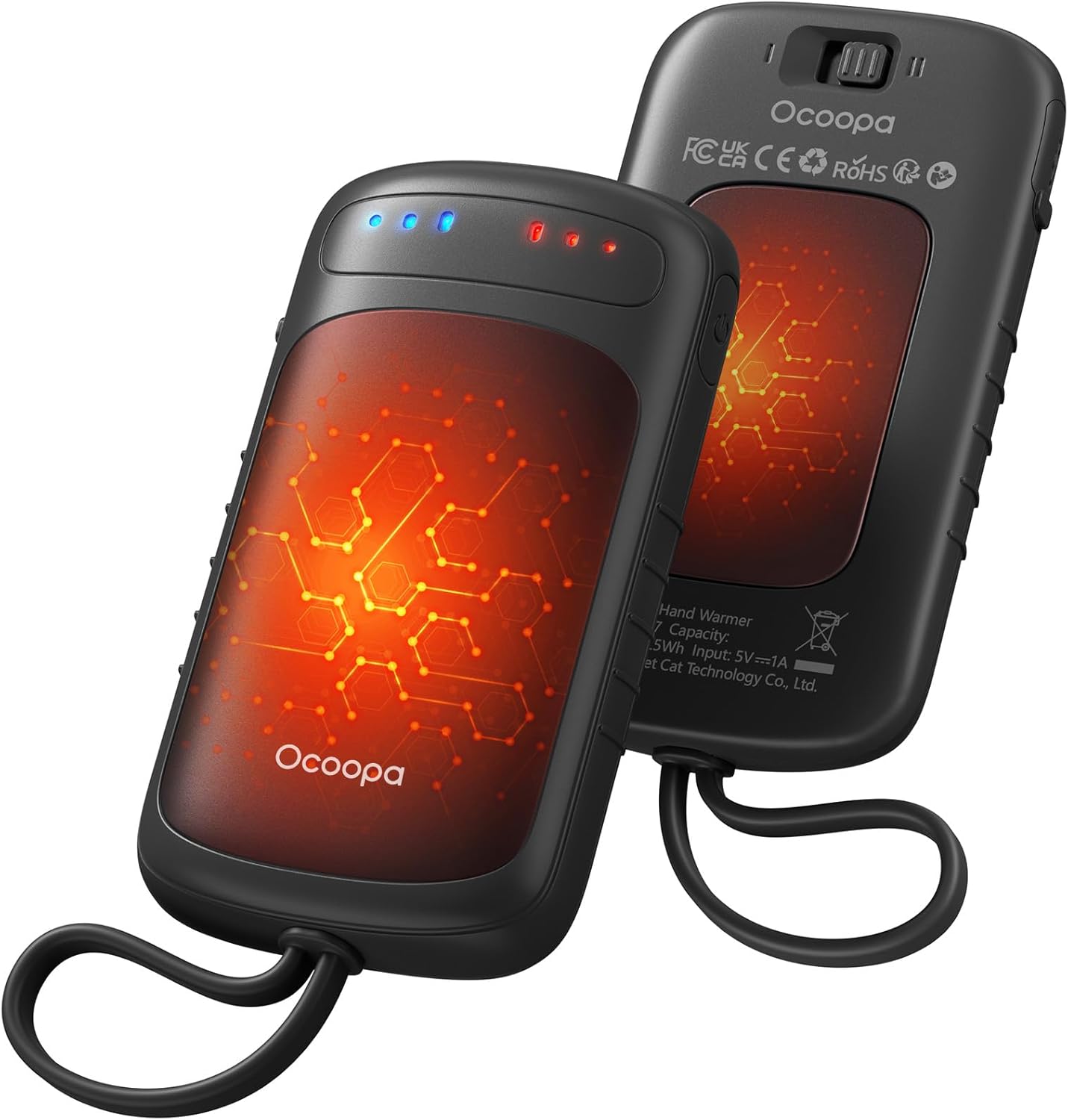 OCOOPA Rechargeable Dual-Sided Hand Warmers - Perfect Stocking Stuffers for All Ages - 2 Pack