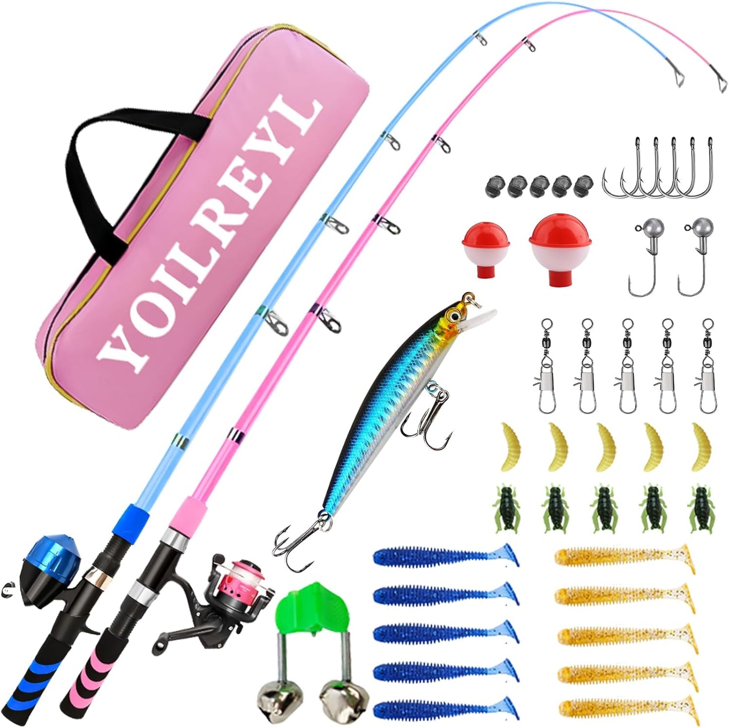 Skiennix Collapsible Telescopic Fishing Rod & Reel Combo - Compact Beginner Kit for Youth & Boys