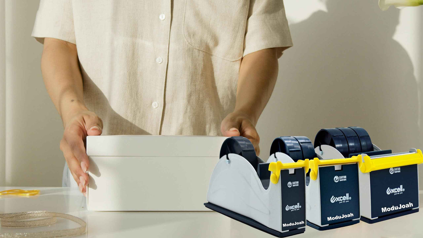 MDJ Excell Premium Steel 3 inch Core Metal Multi-Roll Desktop Tape Dispenser for Masking, Packing, Shipping, Packaging, and Painter (3-inch Wide)