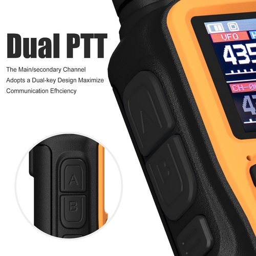 BAOFENG UV 5R Mini Long Range Walkie Talkie Bluetooth Programming AM FM NOAA Flashlight Rechargeable Type-C Charging U/V Handheld Two Way Ham Radio with Earpiece 771Antenna Survival Gear (Orange 1PCS)