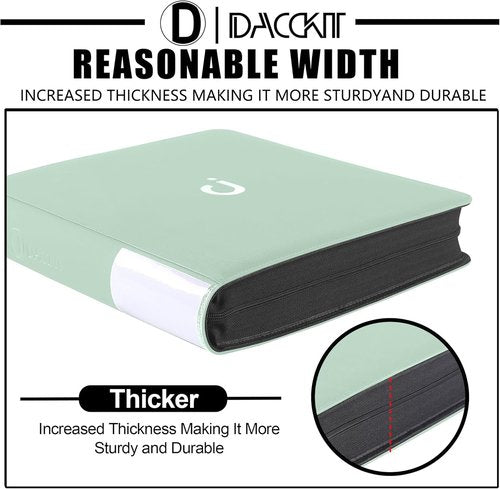 D DACCKIT Top Loader Binder - 12 Pocket Design Fits 480 Cards | Asakusa Green for Trading & Sports Cards
