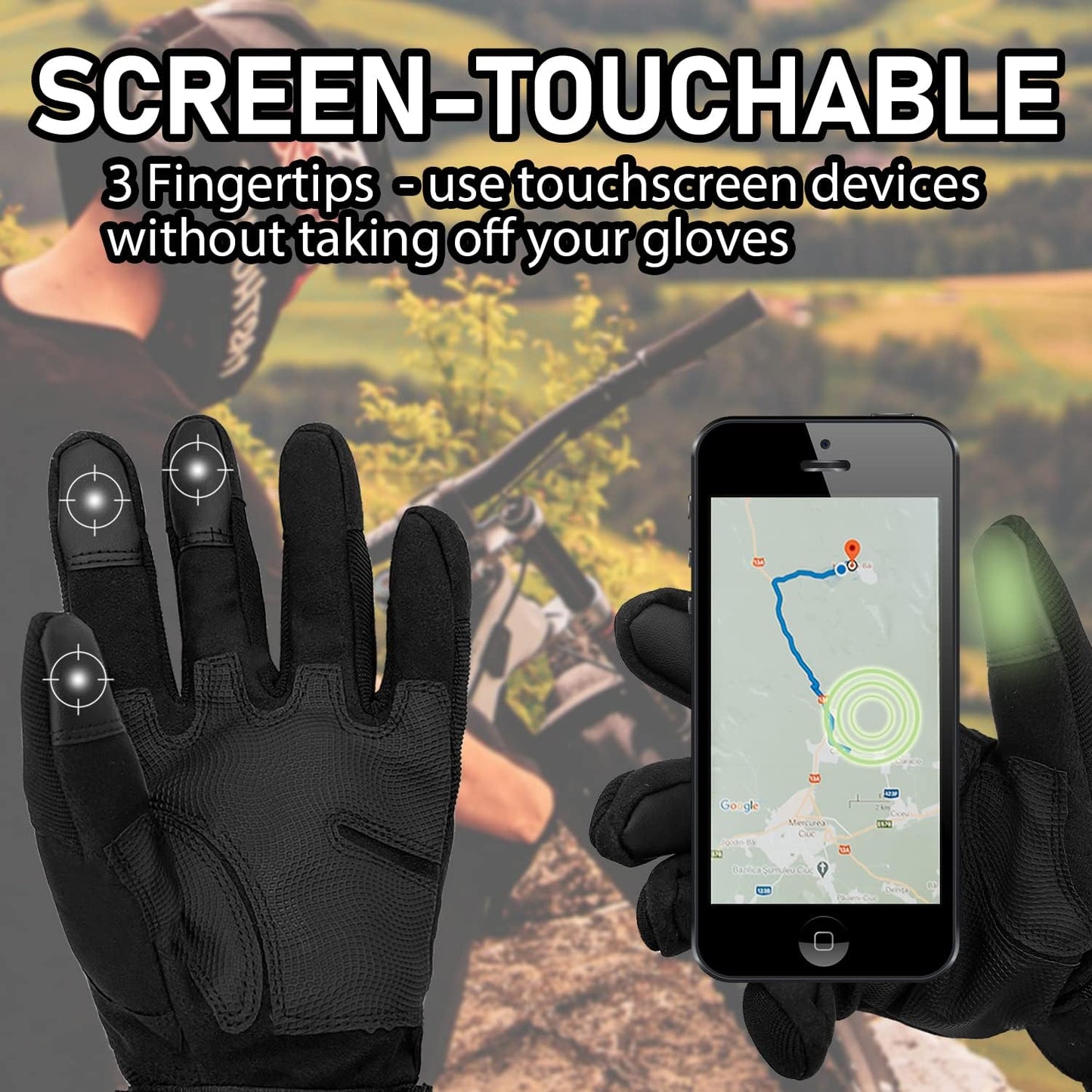 Sutekus Tactical Gloves - Hard Knuckle Design with Touchscreen Fingers | Ideal for Hiking, Camping, and Shooting