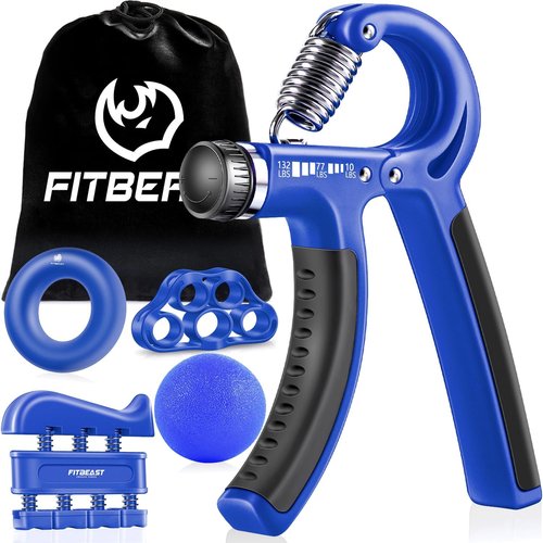 FitBeast Grip Strengthener Kit - Adjustable Resistance Hand Grips for Forearm Strength - 5 Pack