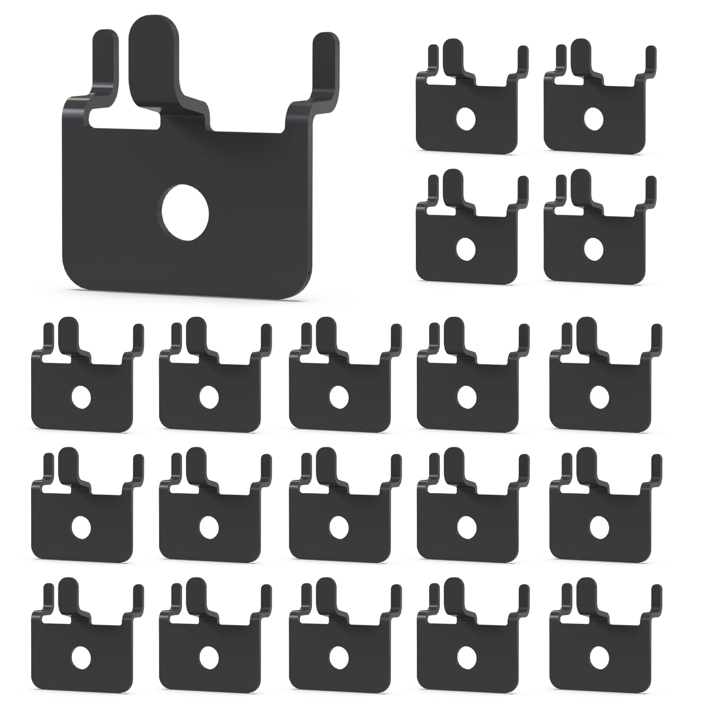 HUHOLE Pegboard Hooks - 20PC - Black Powder Coated - Fits 1/4 and 1/8 Pegboard - Heavy Duty Peg Board Hooks for Hanging - Versatile and Stylish Peg Board Hooks, Highly Adaptable
