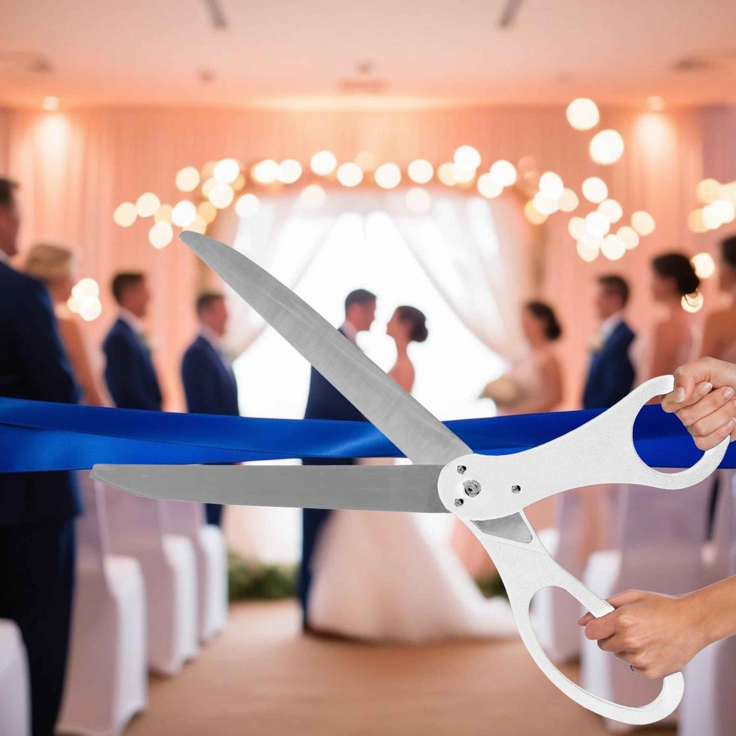 25" White Ceremonial Scissors – Giant Ribbon Cutting Scissors for Grand Opening Large Shears for Ceremony Supplies Big 25 Inch Shears for Events Ribbon and Decorations Kit