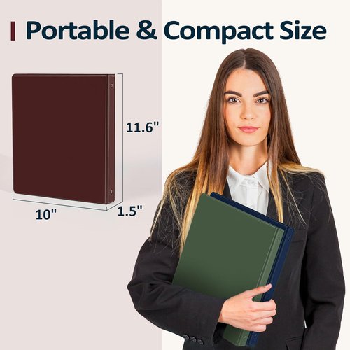 BinderX Extra Durable 2-Inch 3-Ring Binder - Customizable View Cover & Inside Pockets | Navy Blue