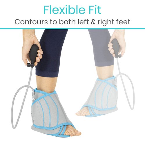Vive Compression Ankle Ice Pack Wrap for Foot Pain Relief - Soft Cold Brace for Recovering Injuries - Support for Swelling, Sprains, & Fractures - Filled with Reusable Gel, Fits Small & Large Feet