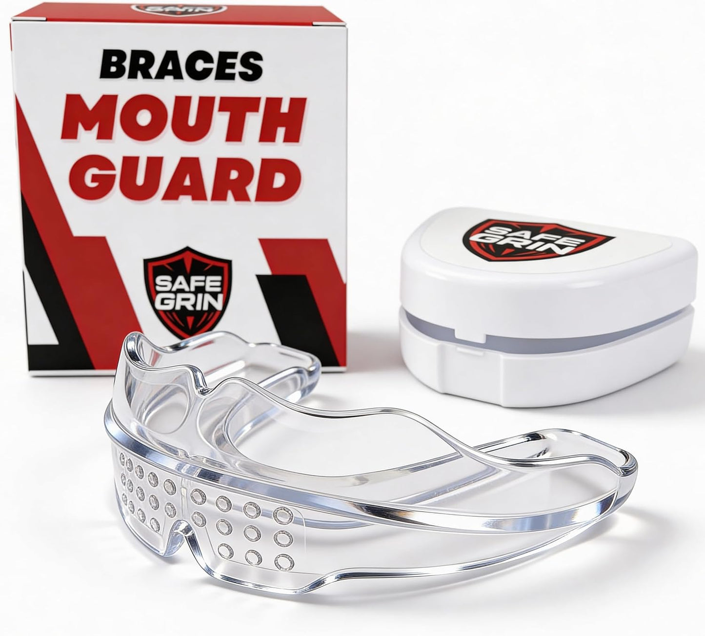 Skiennix Mouth Guard - Premium Silicone Teeth Protection for Sports | Youth & Teens (Transparent, Braces Compatible)
