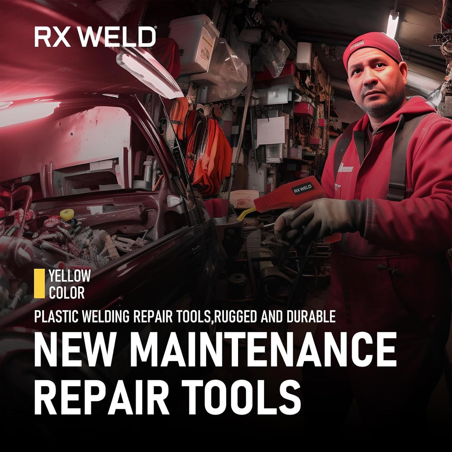 RX WELD 2-in-1 Plastic Welder Kit - 1000PCS Hot Stapler for Car Bumper & Toy Repairs