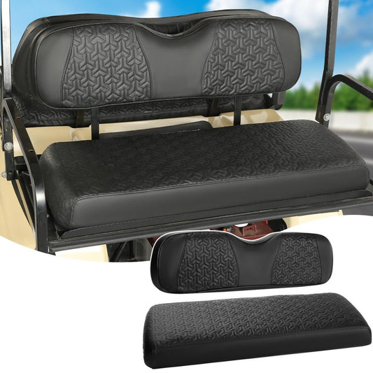 CHENGWEI Golf Cart Seat Covers for EZGO TXT 1994-2013 Front Standard Seat Cushion,Vinyl Leather Golf EZGO TXT Seat Covers Replacement Front Seat Cover Retractable Buckle No Stapler Needed(Black)