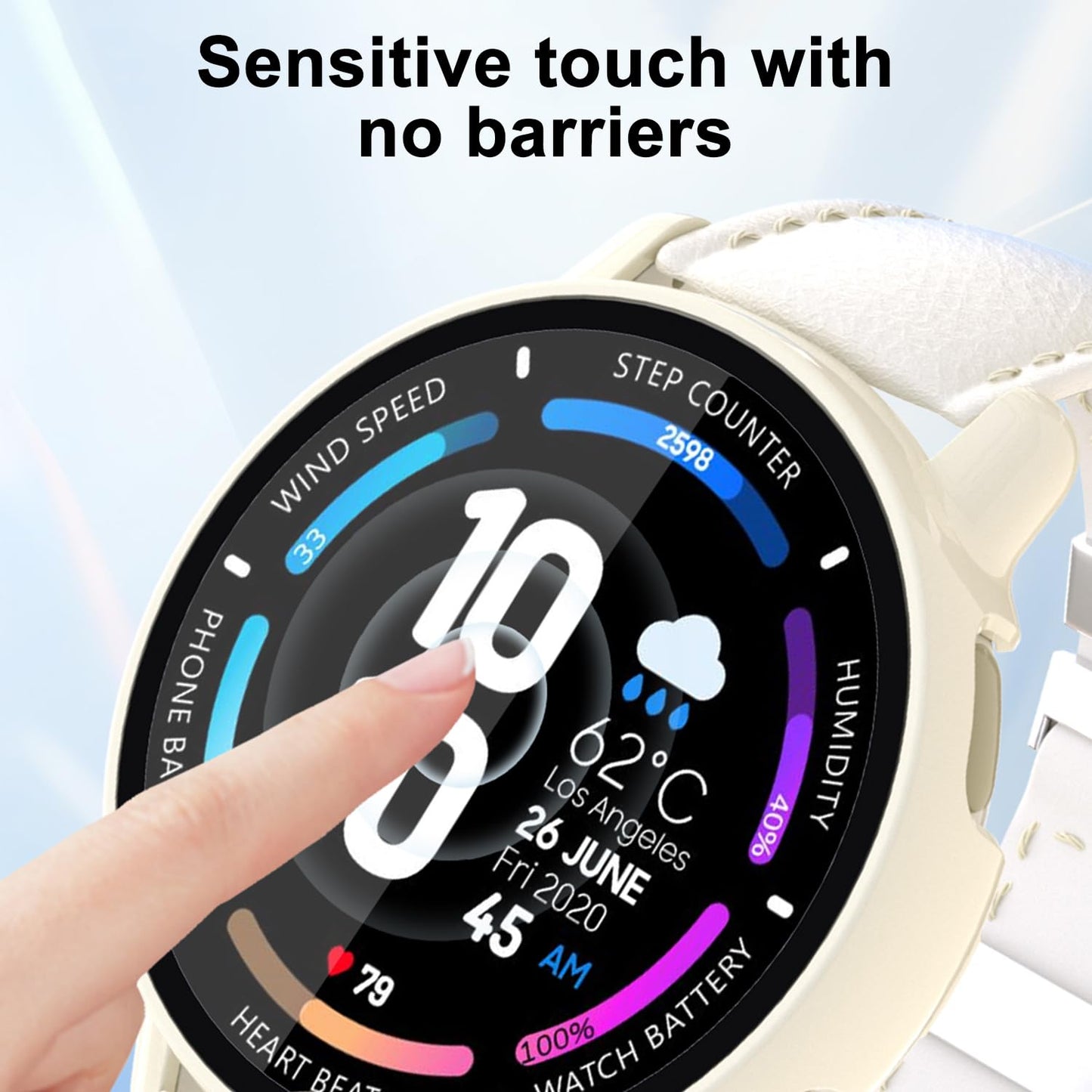 HXFRTYU 8 Pack Case for Garmin Vivoactive 5 Screen Protector, Hard PC Bumper Overall Protective Tempered Glass Cover Accessories for Garmin Vivoactive 5 SmartWatch