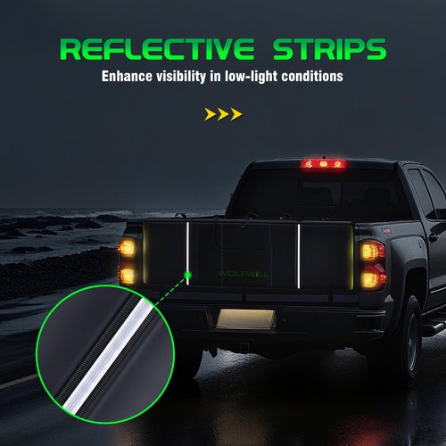 WOLFWILL Upgraded Tailgate Bike Pad, Waterproof Truck Tailgate Pad Cover for 5 Mountain Bikes with Reflective Strips Tool Pocket Rear Camera Opening