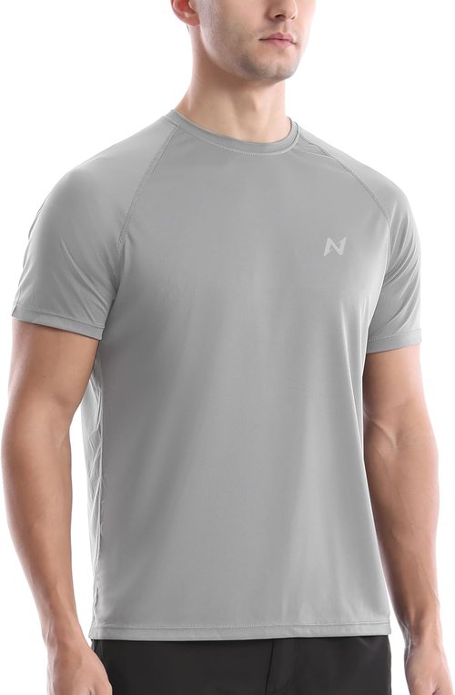 Isnowood UPF 50+ Swim Shirt - Quick Dry Short Sleeve Rash Guard for Men | Sun Protection Surf Shirt