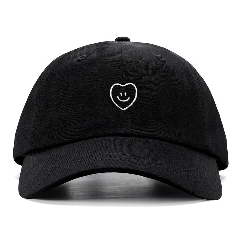 XMMAXFLOW Unisex Baseball Cap with Exquisite Pattern, Adjustable Embroidered Baseball Cap as a Delicate Gift (US, Alpha, One Size, MF09-WhiteSmileLove-Black)