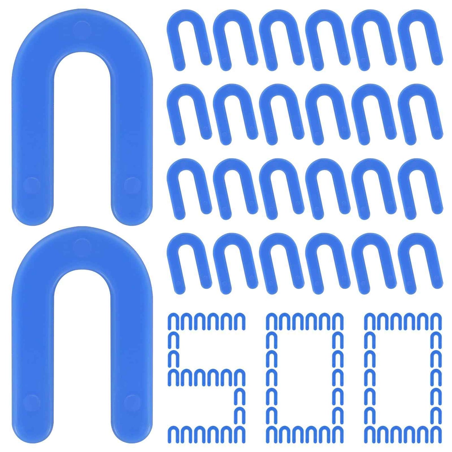 DGSL Tile Leveling System Tile Spacers 1/16 Inch, 500 pieces Horseshoe Shim U Shape Plastic Tile Leveling Clips for Various Types of Tile Leveling (Blue)