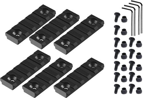 Gotical 5 Slots Aluminum Key mod Rail Section for Key mod Five Slots Key mod Rail Picatinnii Rail Section (Pack of 3-6 PCS 5 Slots)