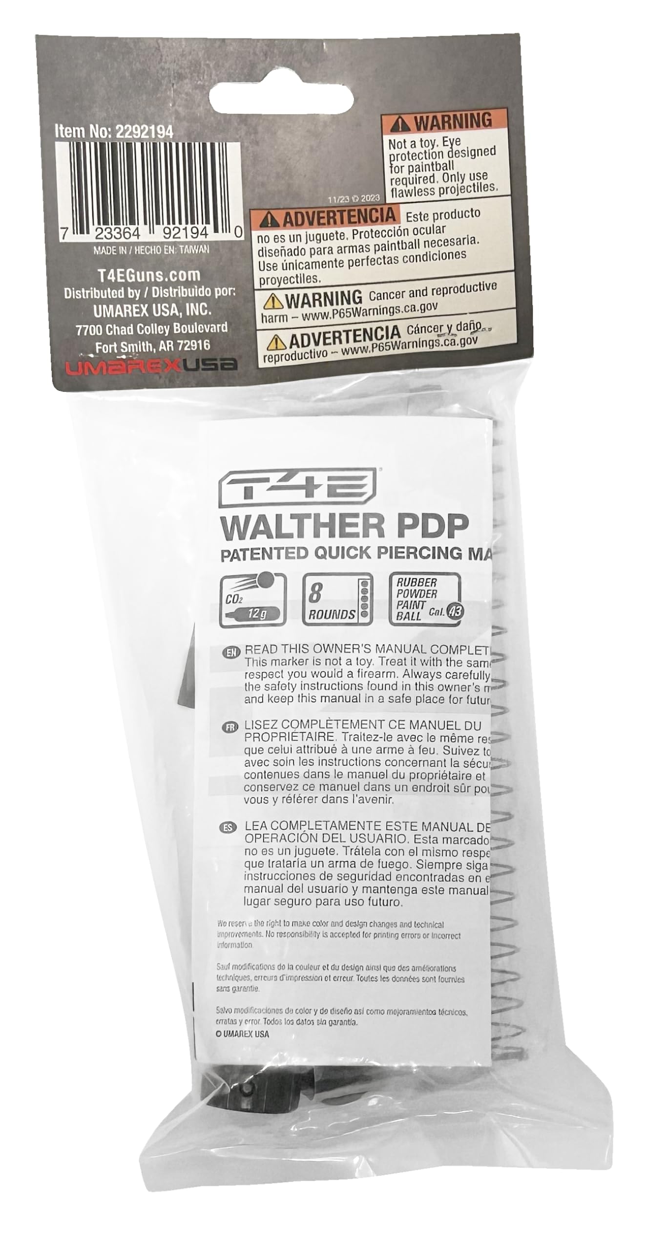 T4E Walther PDP Compact 8-Round Quick-Piercing Magazine for .43 Caliber Training Pistol Paintball Gun Marker