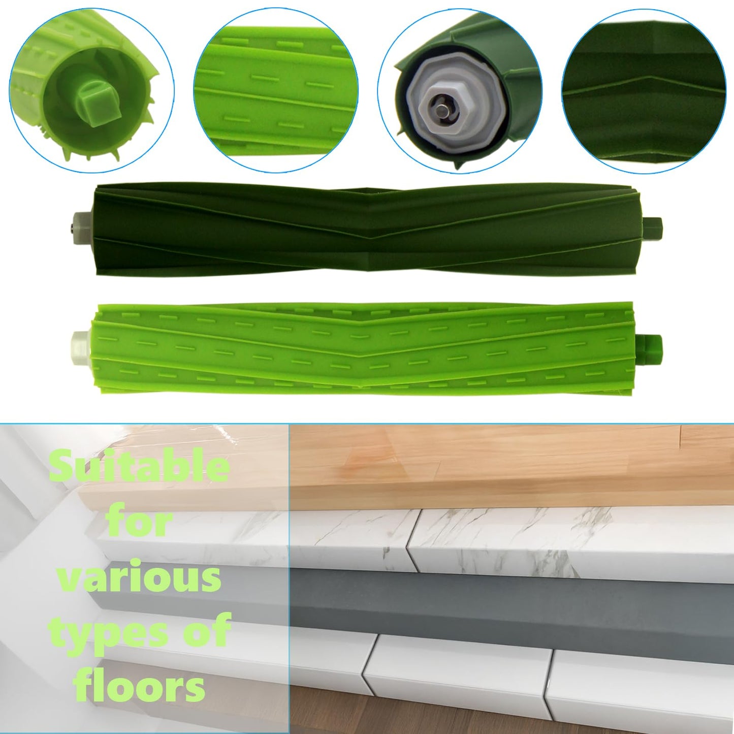 FUNFDWU 2 Sets Replacement Brush Parts Compatible with Roomba i, e & j Series – Fits i3 i3+ i4 i4+ i6 i6+ i7 i7+ i8 i8+, e5 e6 e7, j6+ j7 j7+, Combo j5 j5+, Combo i5 i5+ Vacuum Cleaner Roller Brushes