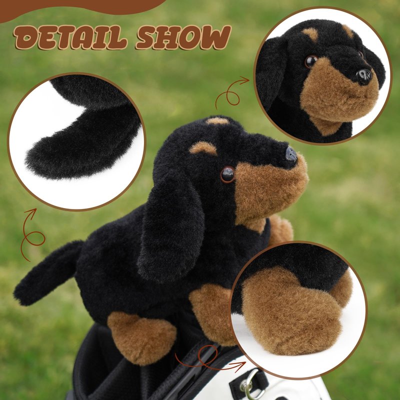mytag Dachshund Putter Cover for Blade/Mid Mallet/Hybrid, Funny Putter Headcover Quality Plush Drawstring Closure