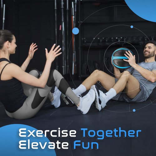 Yes4All Medicine Ball, Dual Texture Grip, Weighted Ball for Strength, Core & Balance Training, Non-Slip Rubber Shell, Multiple Sizes, 12 LB
