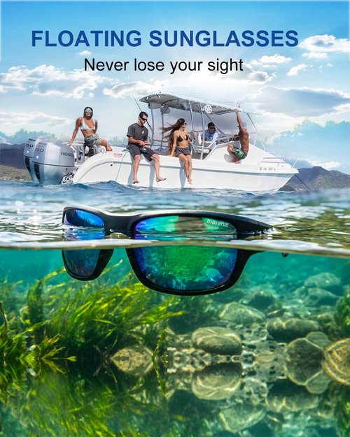 Maivnz Floating Polarized Fishing Sunglasses - Unsinkable UV400 Sports Glasses for Kayaking & Boating