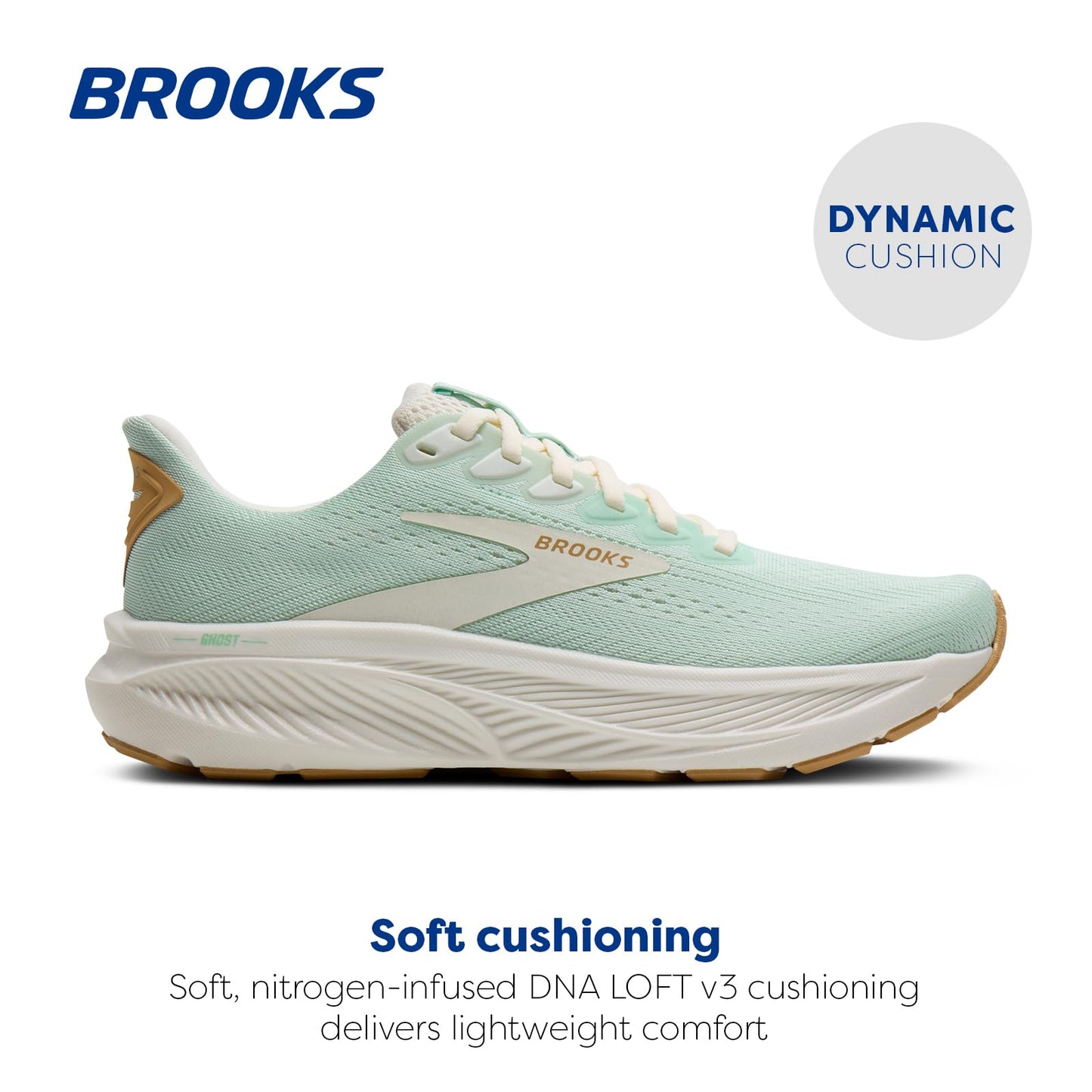 Brooks Women’s Ghost 17 Neutral Running Shoe - Honeydew/Coconut/Taffy - 9 Medium