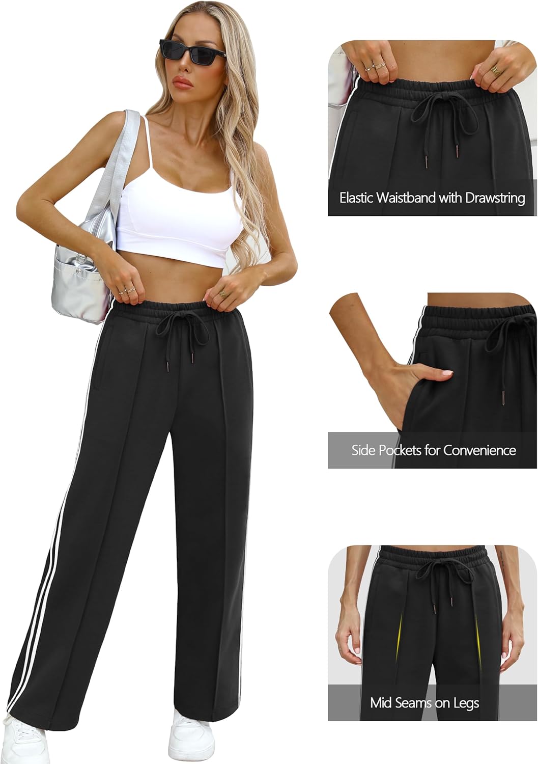 Skiennix Women's Track Pants - Loose Fit Straight Leg Athletic Sweatpants | Warm-Up, S-XL