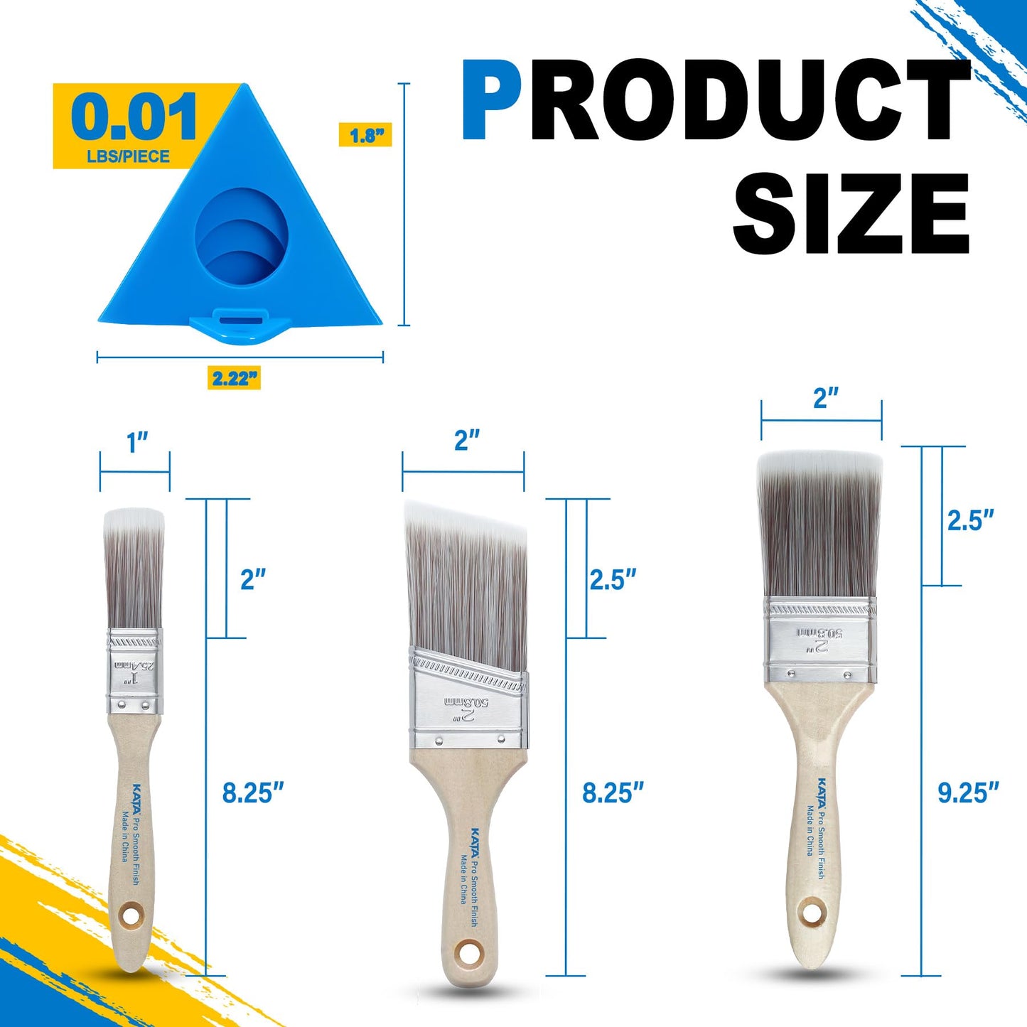 KATA Painters Painting Pyramid Stands - 36pcs Paint Triangle Stand Cabinet Door Risers 3pcs Paint Brushes Kit for Furniture Canvas Support Painting, Professional Household Art DIY Projects Supplies