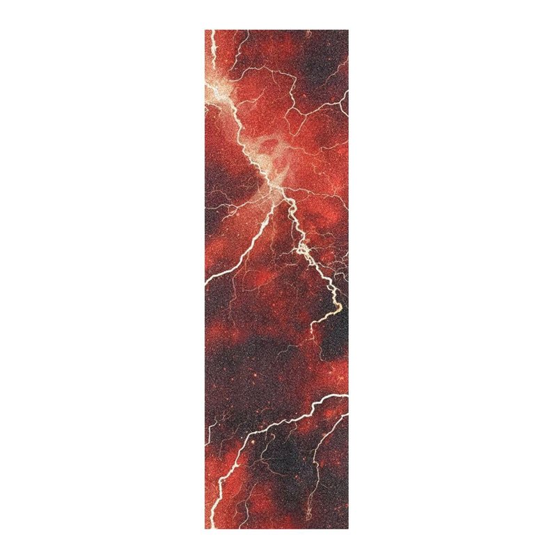 Bolaz Skateboard Grip Tape Sheet Design Deck Longboard Griptape Red Electric Lightning Non Slip Tape Waterproof Sandpaper Scooter 33" x 9"
