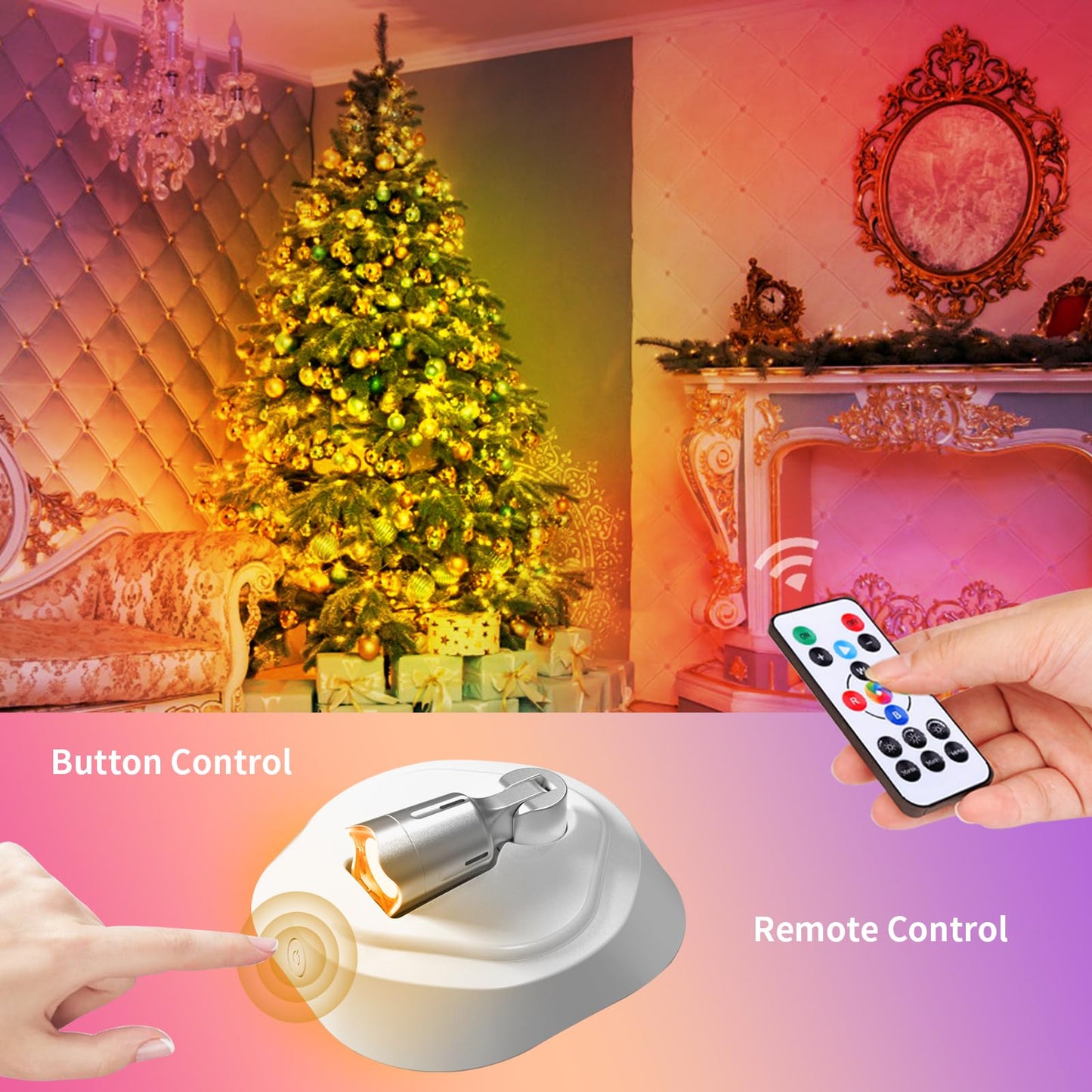 LED Wireless Spotlights with Remote,RGBW Rechargeable Up Lights Indoor,16 Color Changing Battery Operated Light with Timer Dimmable Accent Light for Grow Parties,White+Silver,2 Pack