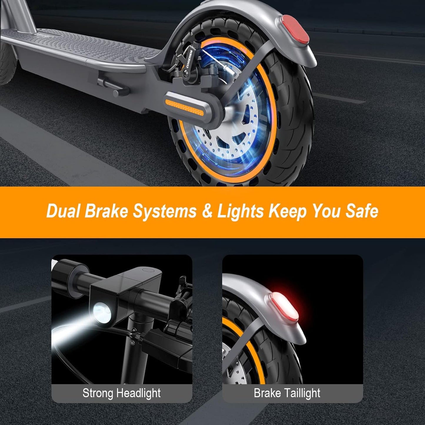 NAVIC Electric Scooter for Adults - Top Speed 22 MPH | 28-Mile Range | Dual Suspension & APP Control