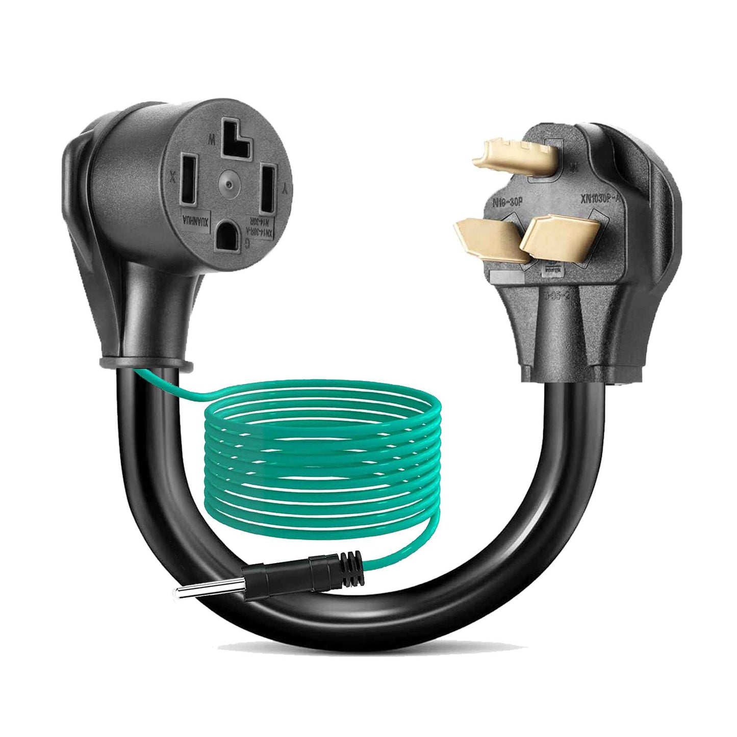 Dryer Outlet Adapter, 4 Prong to 3 Prong Dryer Adapter, Dryer Convert Cord NEMA 10-30P Male to 14-30R Female, 10 AWG 3 to 4 Prong Dryer Adapter with Safety Ground Wire