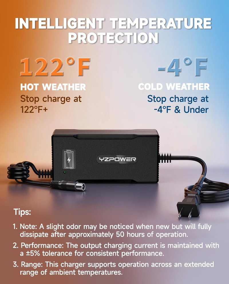 YZPOWER 42V 5A Scooter Charger for Segway Ninebot, Compatible with MAX G2 G30LP E2 Pro F65 F40 F30 D28 D40 ES2 ES4 E22 E45, Replacement Power Adapter for 36V Lithium Battery, RCA Round Charging Port