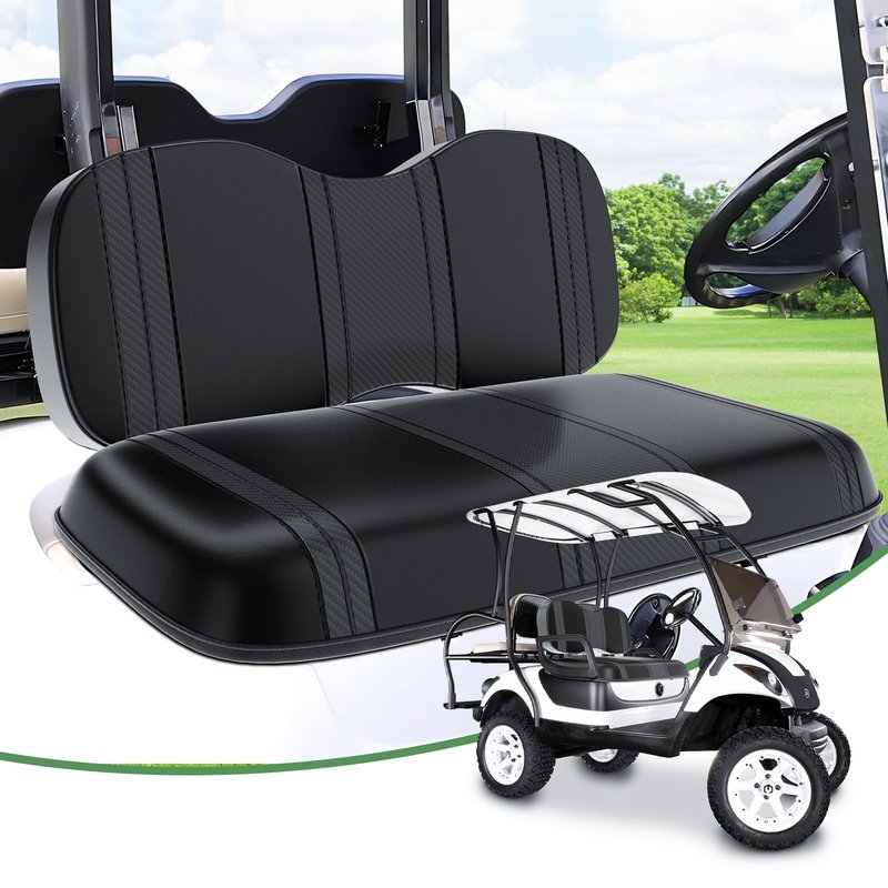 T TGBROS Golf Cart Seat Covers for Yamaha G29/Drive/Drive 2 OEM Ordinary Seat Cushion Golf Cart Front Seat Cover Kit Waterproof Vinyl Leather Breathable Anti-Scratch No Need Gun Nails