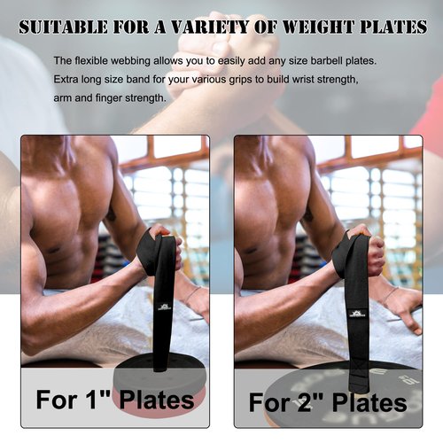 Arm Wrestling Training Loading Strap for Barbells, Arm Finger Wrist Exerciser Strengthener, Forearm Muscle Strength Workouts Tools, Suitable for Home and Gym Training