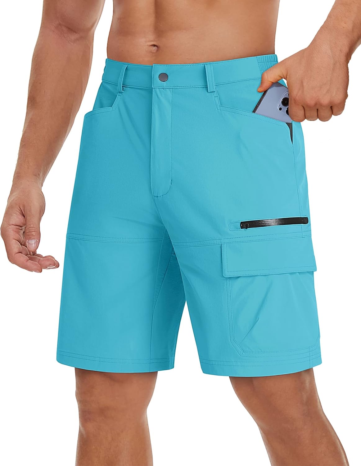 TACVASEN Men's Quick-Dry Cargo Shorts - Water-Resistant Casual Golf & Hiking Shorts