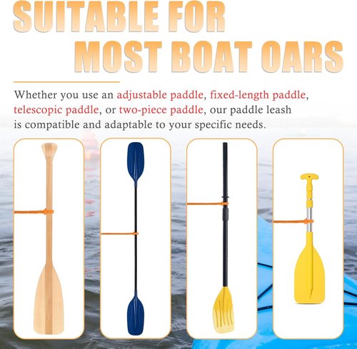 Kayak Paddle Board Tether Leash - Stretchable 3.3-7 Feet Strap with Carabiner for SUP & Fishing Gear
