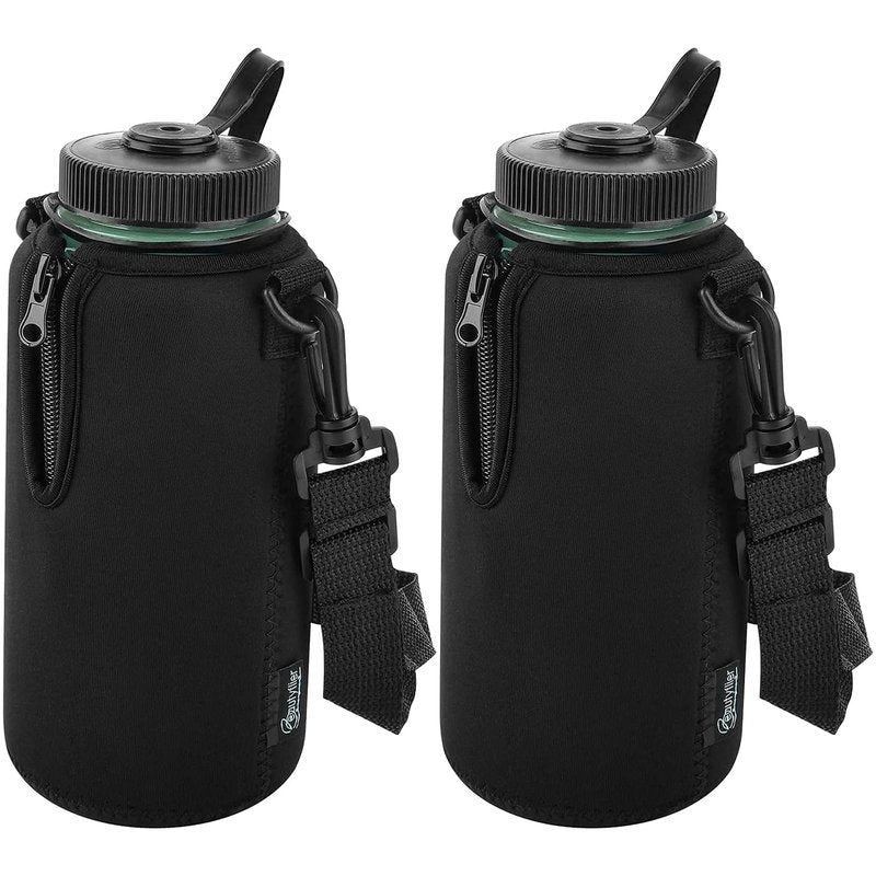Beautyflier 2pcs Neoprene Sleeve for Nalgene Water Bottles, Compatible with Nalgene 32 oz Wide Mouth Water Bottles, Prevents Condensation, Insulates Beverages Bottle Carrier for Backpack, Hiking, Gym
