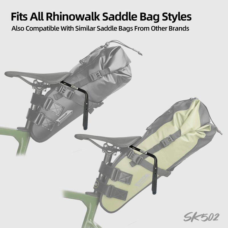 Rhinowalk Anti Sway Bikepacking Saddle Bag Stabilizer Mount with 2 Bottle Cage Mounting Holes