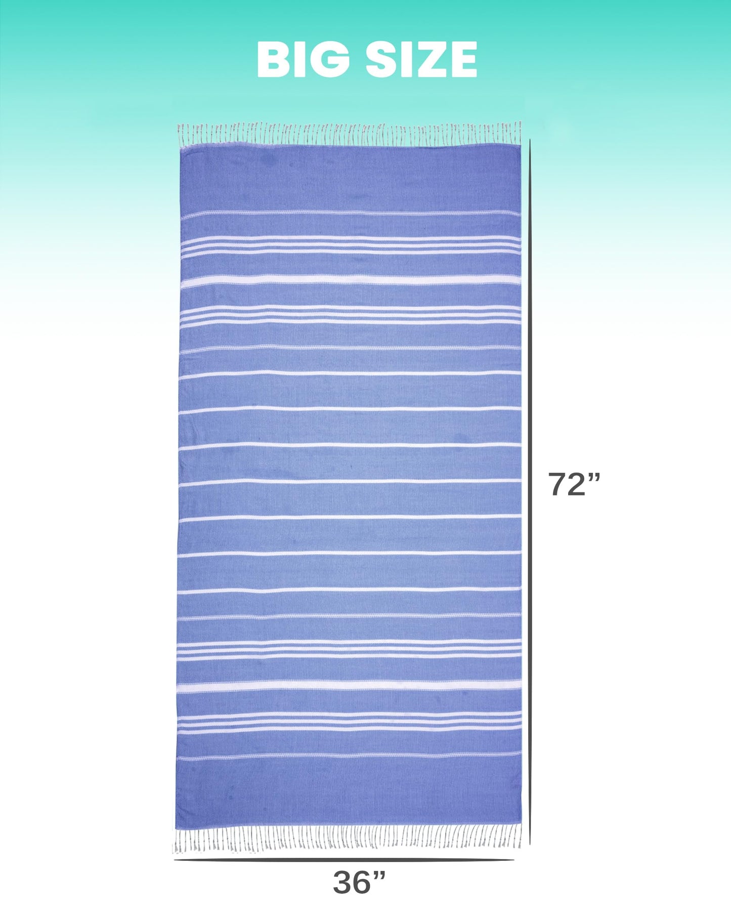 2 Packs Cotton Turkish Beach Towels Quick Dry Sand Free Soft Absorbent Extra Large Xl Big Blanket Adult Oversized Bath Pool Swim Towel Lightweight Thin Sandless Fast Drying Compact No Sand Packabl