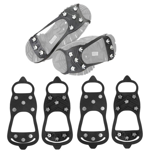 2 Pairs Non Slip Gripper Spikes for Shoes Ice Traction Cleats Walk Traction Cleat for Boots Shoe Spikes for Snow and Ice with Durable 8 Steel Studs Crampons[M]