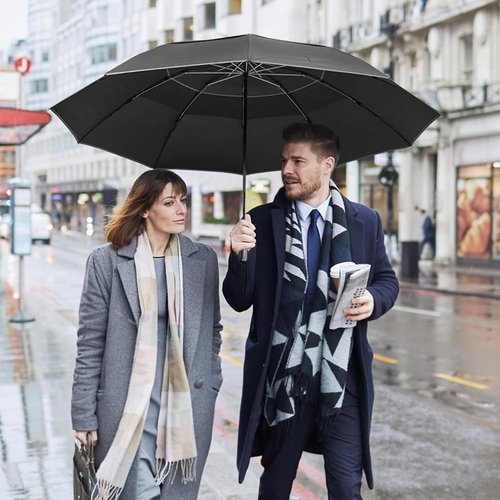G4Free Inverted Windproof Umbrella - Large Compact Reverse Design with Reflective Stripe | 54/62 Inch