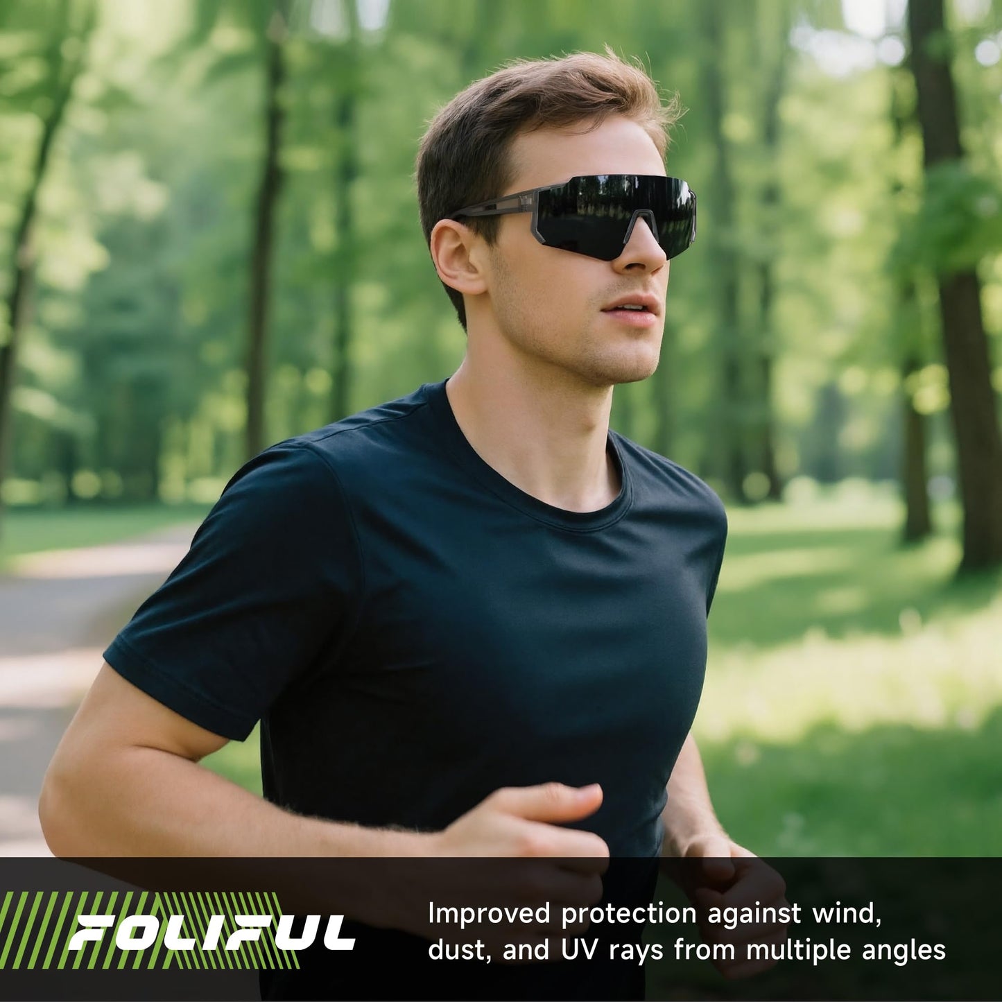 Foliful Sports Polarized Sunglasses Men Women for Running Baseball Hiking