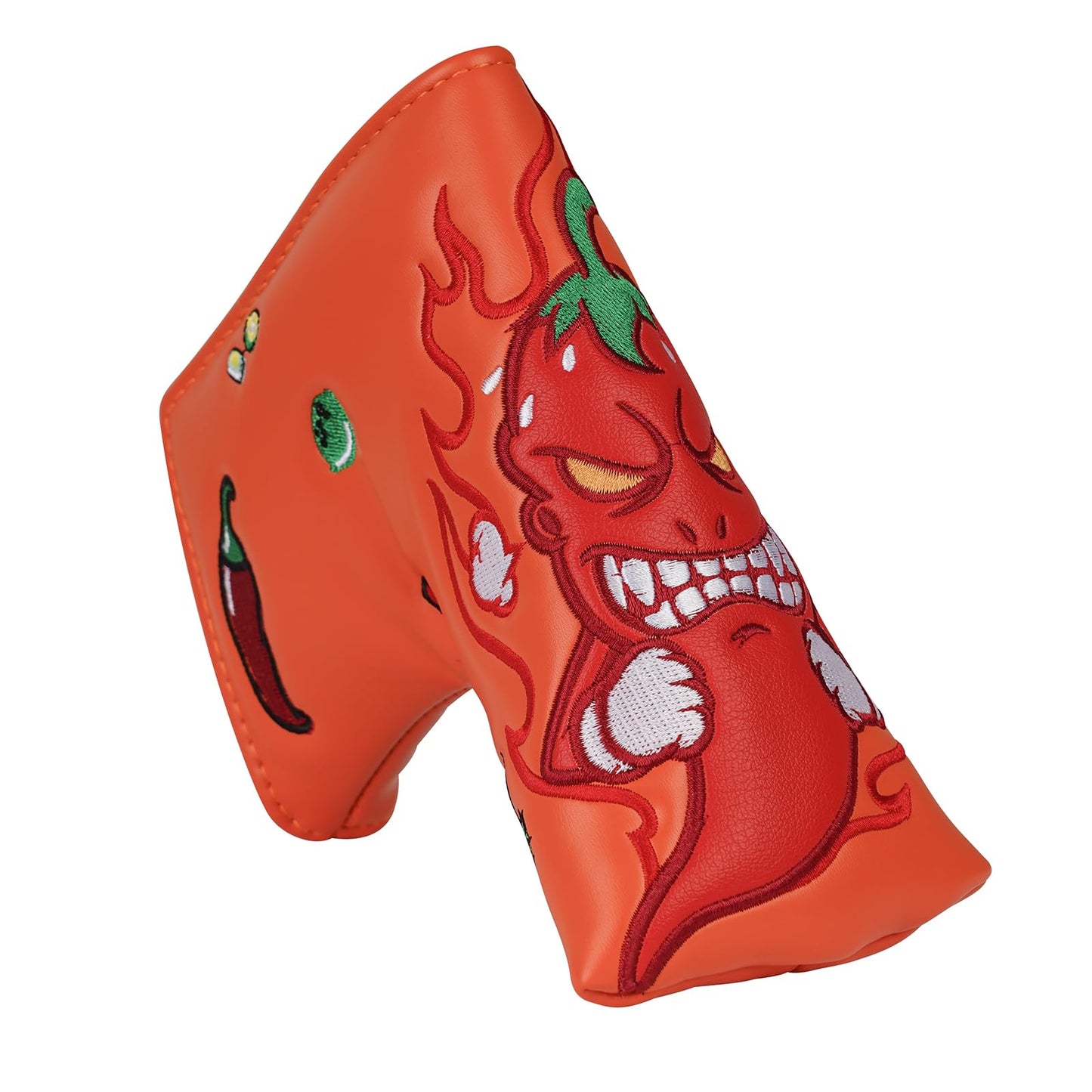 BIG TEETH Golf Blade Putter Cover Headcover Club Protector Magnetic Bar Closure Lucky Putter Cover