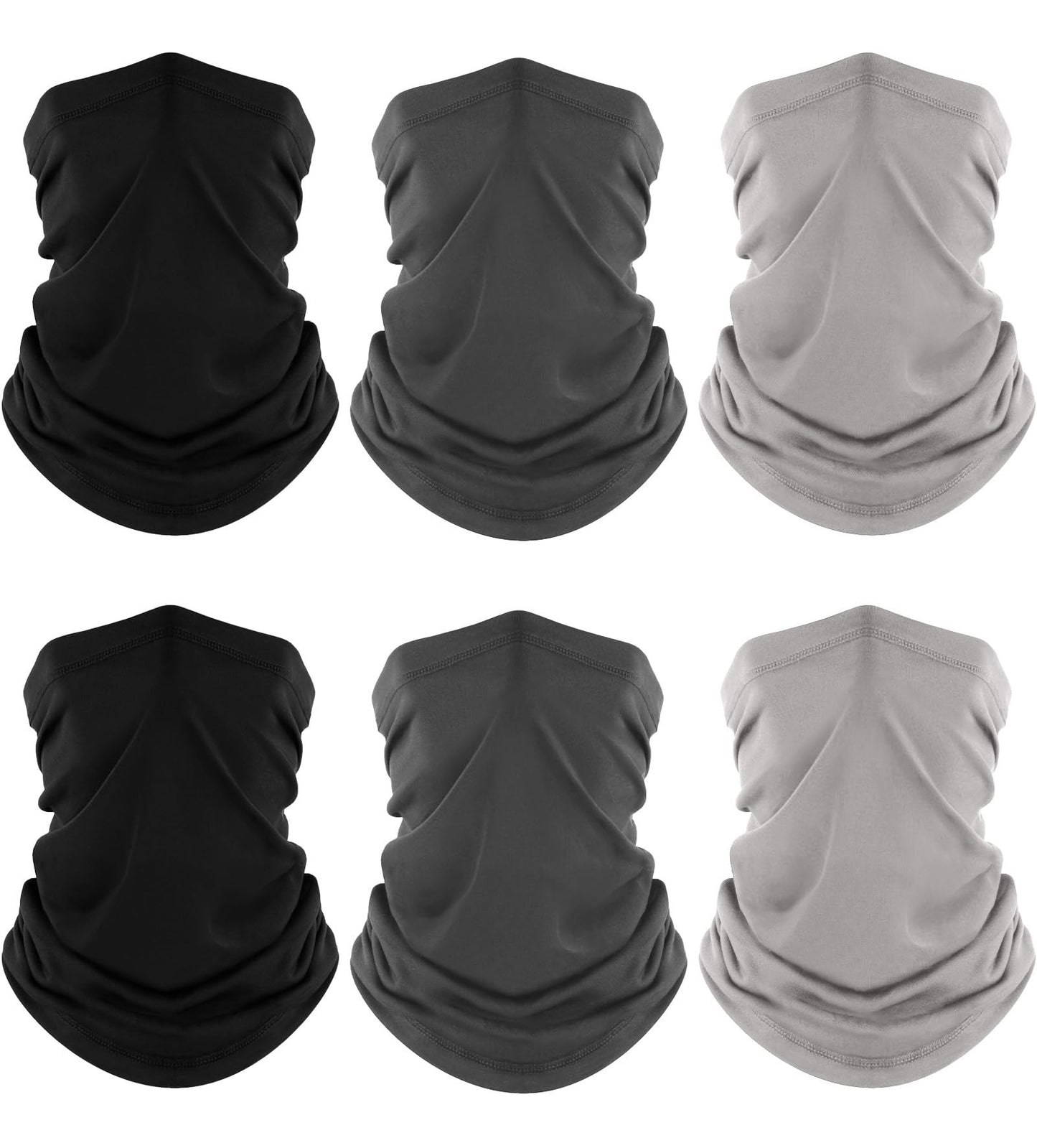 Fuinloth Neck Gaiter, 6 Pack Cooling UV Protection Bandana Face Mask Gator Scarf for Men Women Black+Pink+Purple+Light Pink+Orange+Neon Yellow