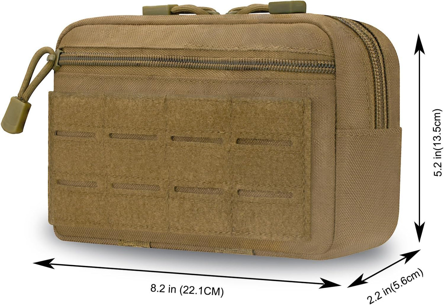 Skiennix Tactical Molle Admin Pouch - EDC Modular Design with 2 Keychains & US Flag Patch