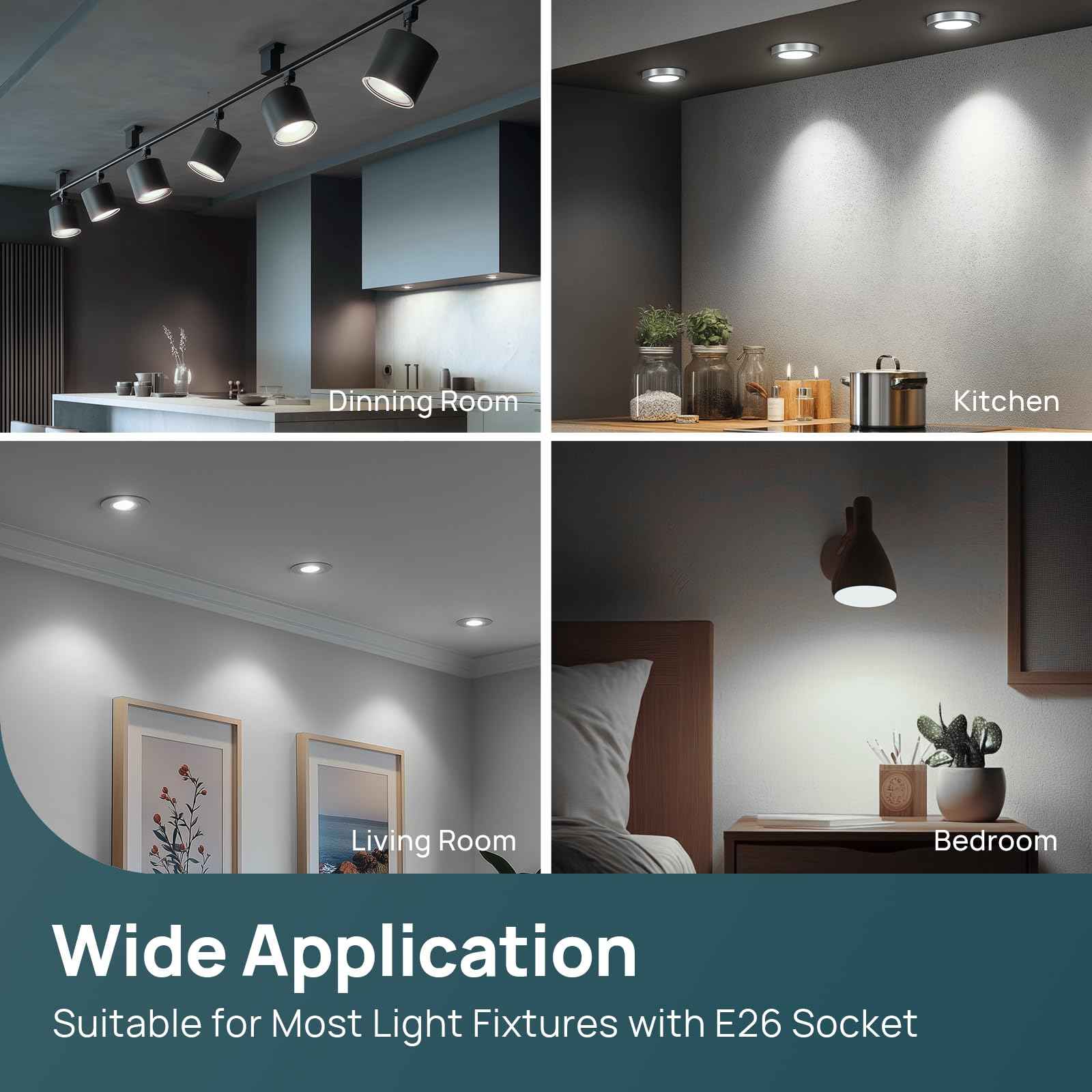 Linkind BR30 LED Flood Light Bulbs Indoor, 65W Equivalent Dimmable LED Recessed Bulbs, 10W 850 Lumens, 5000K Daylight E26 Base, Recessed Can Light Bulb for Bedroom Dining Room Bathroom, 6 Packs